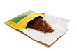 Photo: Tobacco Pouch Yellow and Green Isolated Tobacco Pouch Yellow and Green Isolated
