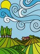 paesaggio di campagna astratto