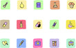Healthcare and Pharma icons Fresh color Healthcare and Pharma icons Fresh color