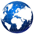globe blue and white vector