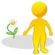 vector illustration of stylized man and flower