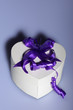 Heart shaped present box with ribbon
