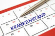 Krankenstand Kalender eingetragen