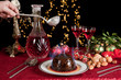 Lighting the plum pudding