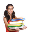 Young Girl holding school books
