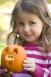 3 Year Old with Pumpkin