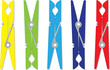 Color clothes plastic peg - illustration