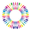 Colorful circled mandala cutlery restaurant. Colorful circled mandala cutlery restaurant.