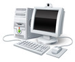 pc computer with monitor keyboard and mouse