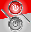 Switch element. Vector magnifying glass.