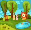 cartoon animals in the jungle