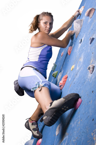 Photo: athletic girl climbing athletic girl climbing