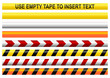 Warning tapes with a blank one to insert your own text Warning tapes with a blank one to insert your own text