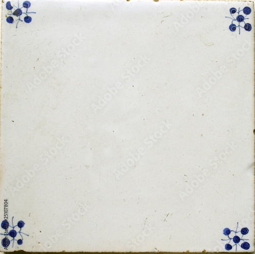 Photo: antique 17th century blue and white tile antique 17th century blue and white tile