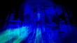 blue digital head in a cyber space