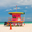 Lifeguard stand, South Beach, Miami, Florida