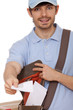 postal worker with letters