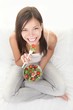 Healthy woman eating salad Healthy woman eating salad