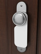 Door knob with blank label