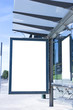 Blank bus stop billboard