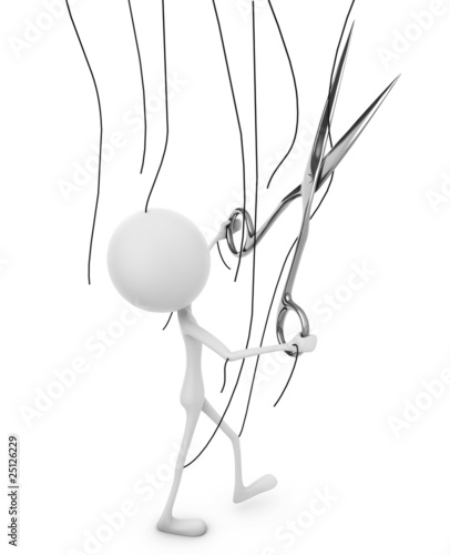 Illustration: Mr. Emotion V55.1b Marionette Cutting The Thread white Mr. Emotion V55.1b Marionette Cutting The Thread white