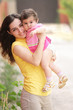 Mother with little daughter