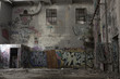 Urban Decay: graffiti in an abandoned factory building Urban Decay: graffiti in an abandoned factory building