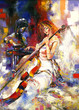The girl and a violoncello The girl and a violoncello