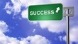 Vidéo : signpost on the road showing the success way signpost on the road showing the success way