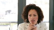 businesswoman talking during a meeting