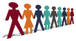 set of paper persons link by hands set of paper persons link by hands