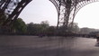 People Moving with Abstract ghosting Effect under Eiffel Tower