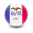 Esfera brillante con bandera Iowa Esfera brillante con bandera Iowa