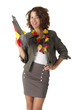 Brunette woman with german flag