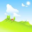 illustrated landscape on a beautiful summer day