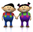 siblings holding hands