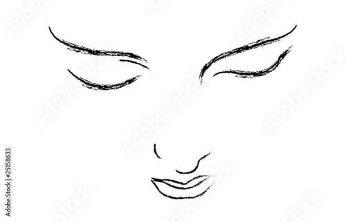 Vector: Vector drawing of a beautiful woman face Vector drawing of a beautiful woman face