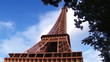 Eiffel tower with clouds animation on the background