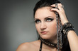 young naked woman in chain