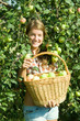 young  girl picking apples
