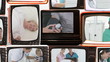 collage of hospital life footage on retro television