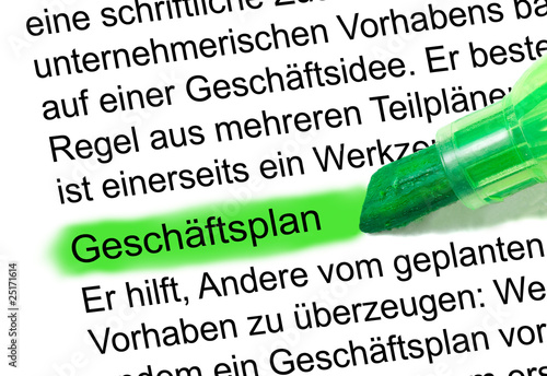 Foto: Geschäftsplan Geschäftsplan
