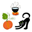 pumpkin cat cauldron