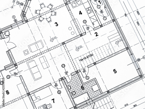 Photo: Closeup of architectural project Closeup of architectural project