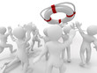 Group of people and lifebouy