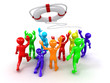 Group of people and lifebouy