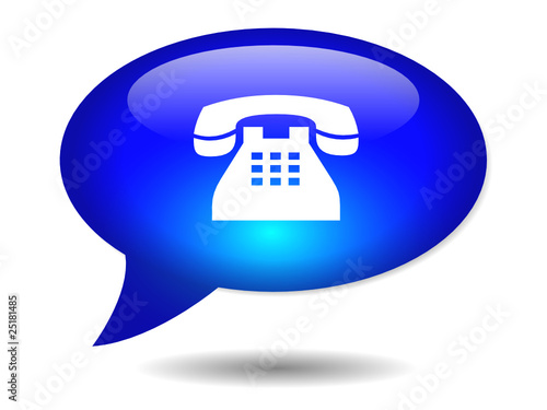 TELEPHONE Speech Bubble Icon (web button call us contact hotline