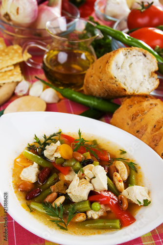Photo: Traditional chicken and vegetable soup Traditional chicken and vegetable soup