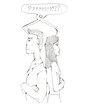 Vector illustration. Relationship difficulties.