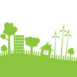 Green city. Vector illustration